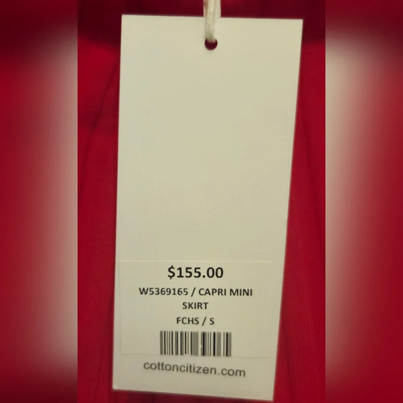 Cotton Citizen Capri Red/Pink Ribbed Mini Form Fitted Skirt for Any Occasion - Picture 2 of 10